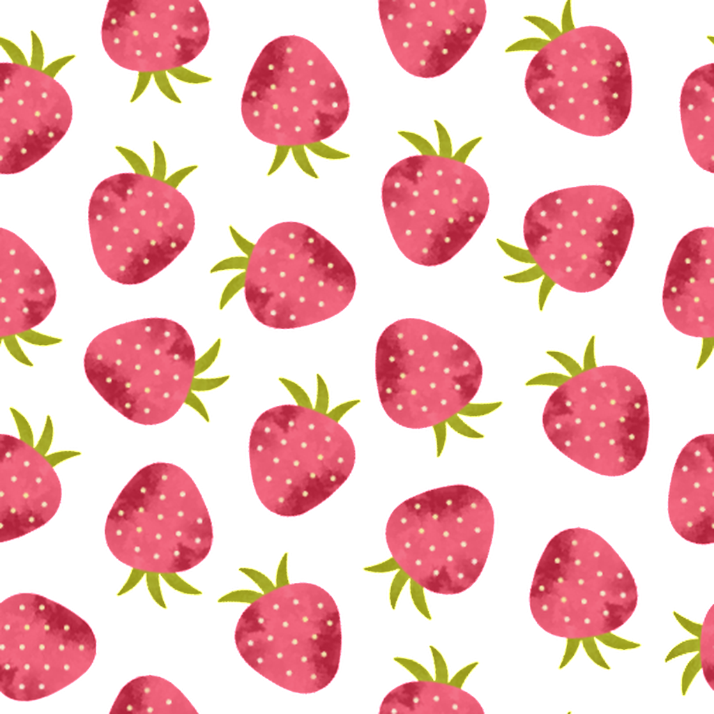 Pink Strawberry Cartoon Background - Hình Dâu Tây Dễ Thương (1024x1024), Png Download