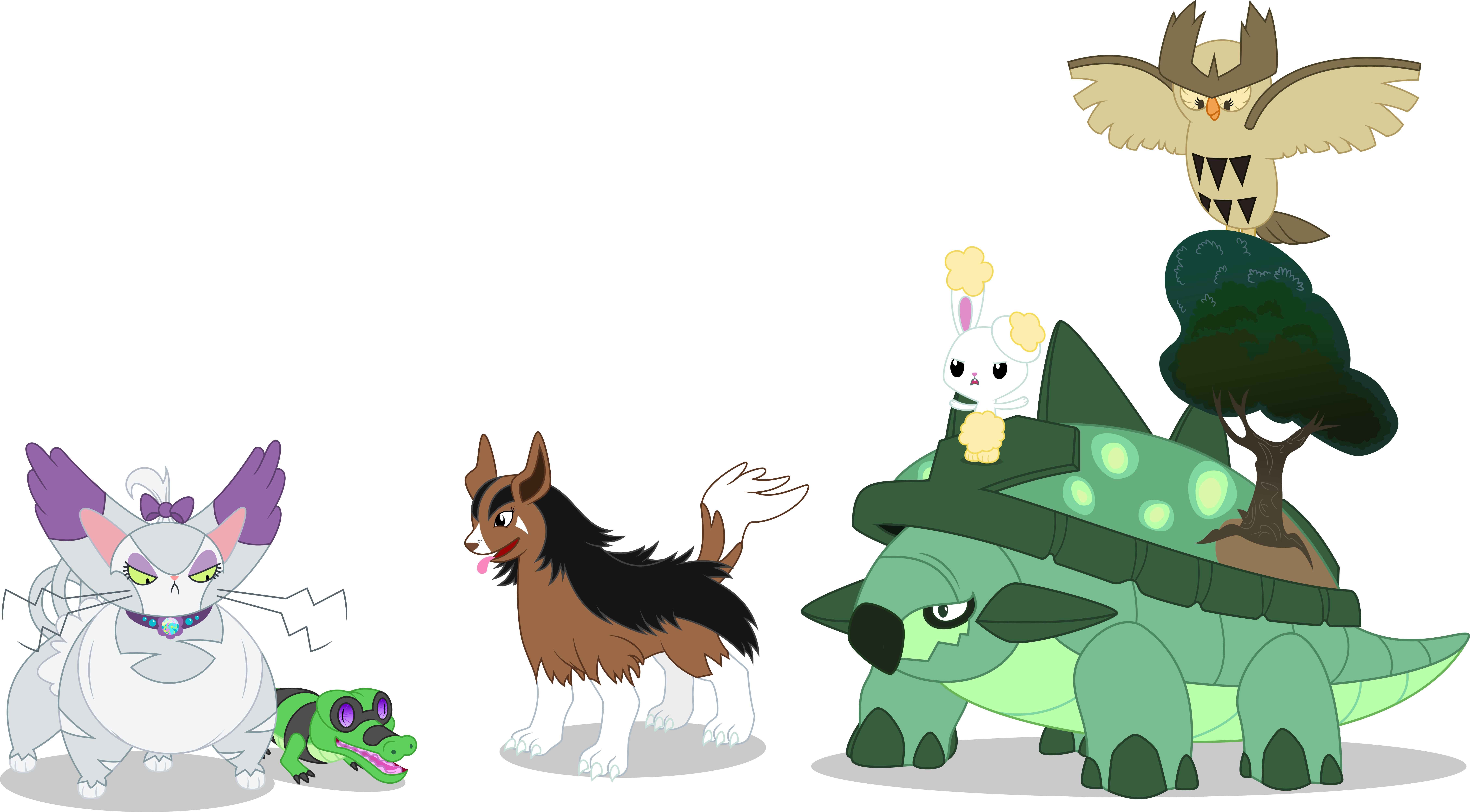 Owlowiscious, Pets, Pokefied, Pokémon, Purugly, Recolor, - Cartoon (9043x5000), Png Download