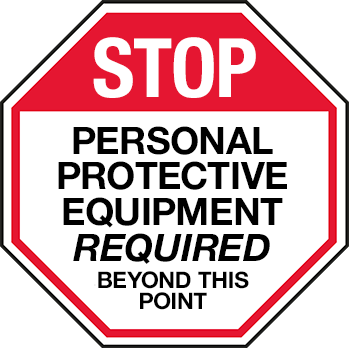 Personal Protective Equipment Required Beyond This (349x348), Png Download