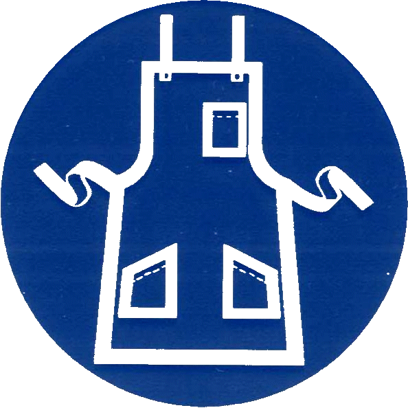 An Apron Made Of Material Resistant To The Hazardous - Ppe Apron Sign (594x594), Png Download