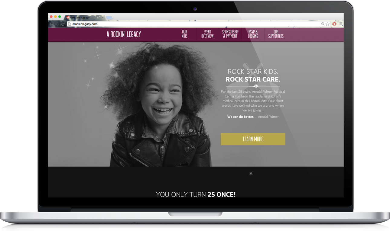 A Rockin' Legacy Website Shown On Laptop - Laptop (1290x765), Png Download