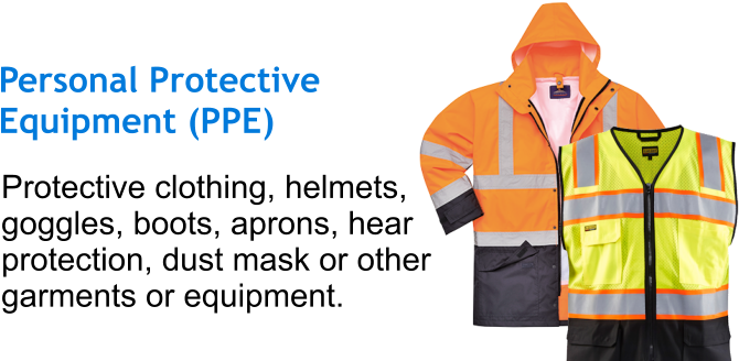 Protective Clothing, Helmets, Goggles, Boots, Aprons, - Personal Protective Equipment (678x332), Png Download