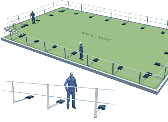 Safety With A Star Fall Protection System Ppe - Guardrails Ppe (584x435), Png Download