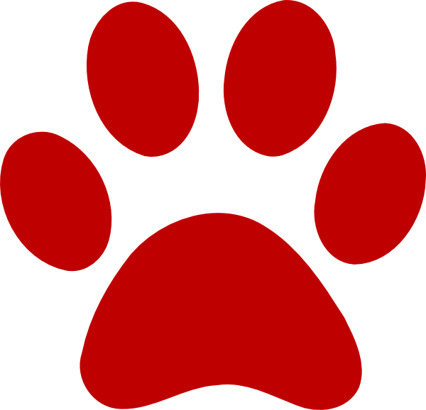 Red Paw Print Clip Art At Clker Com Vector Clip Art - Red Dog Paw Print (600x578), Png Download