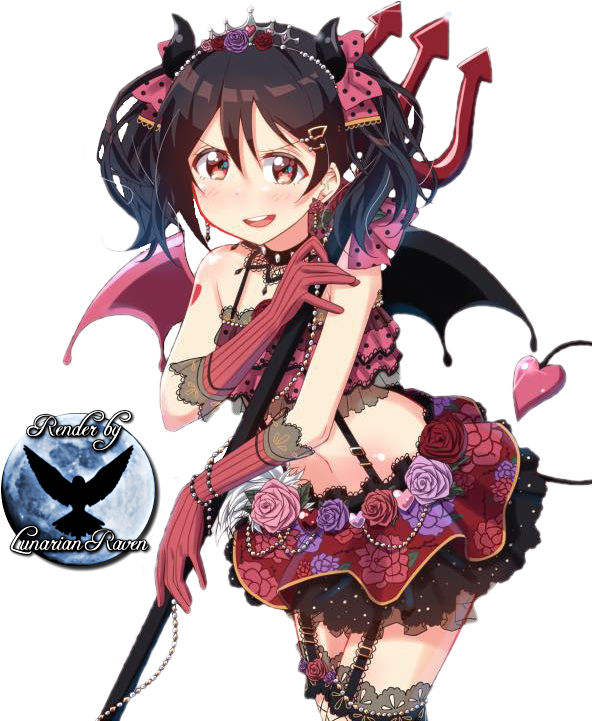 Demon Girl Photo 14233053 - Anime (608x720), Png Download