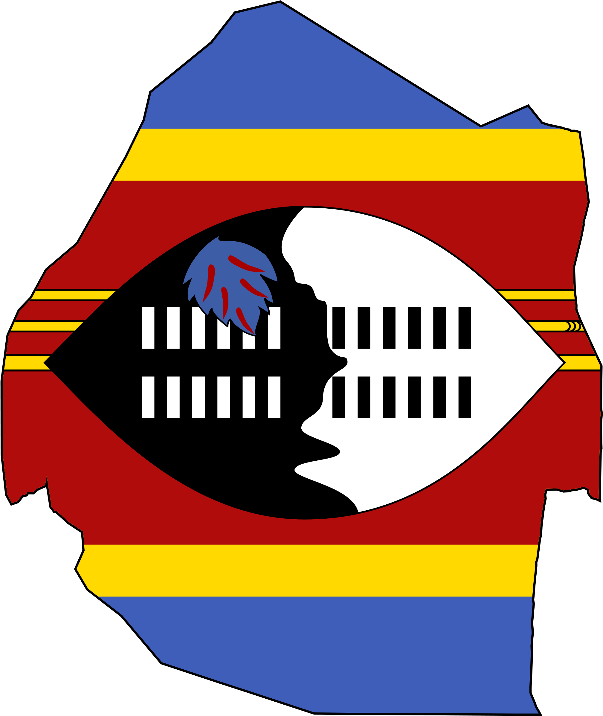 Swaziland Flag Map African Countries Map, Swaziland - Stable Food For Swaziland (2048x2423), Png Download