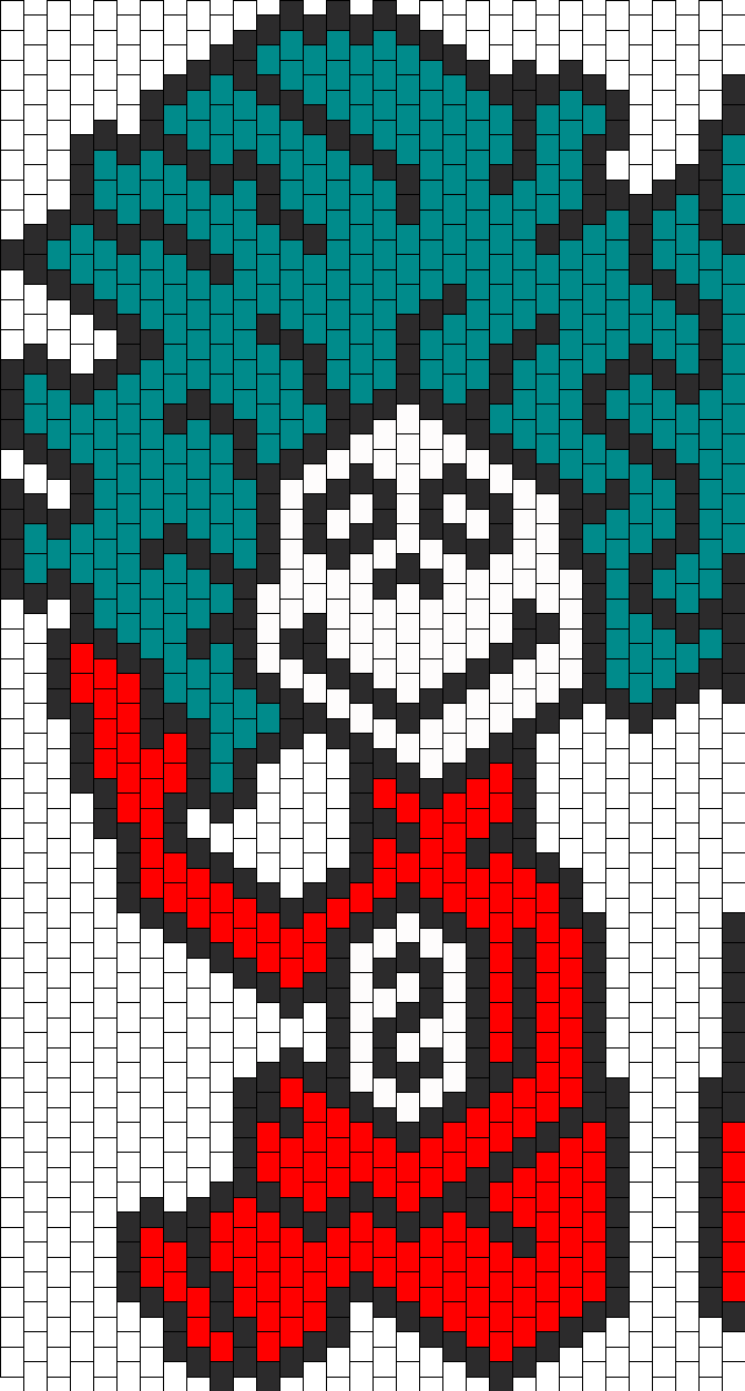 Thing 2 Left Half Bead Pattern - Thing Two (672x1255), Png Download