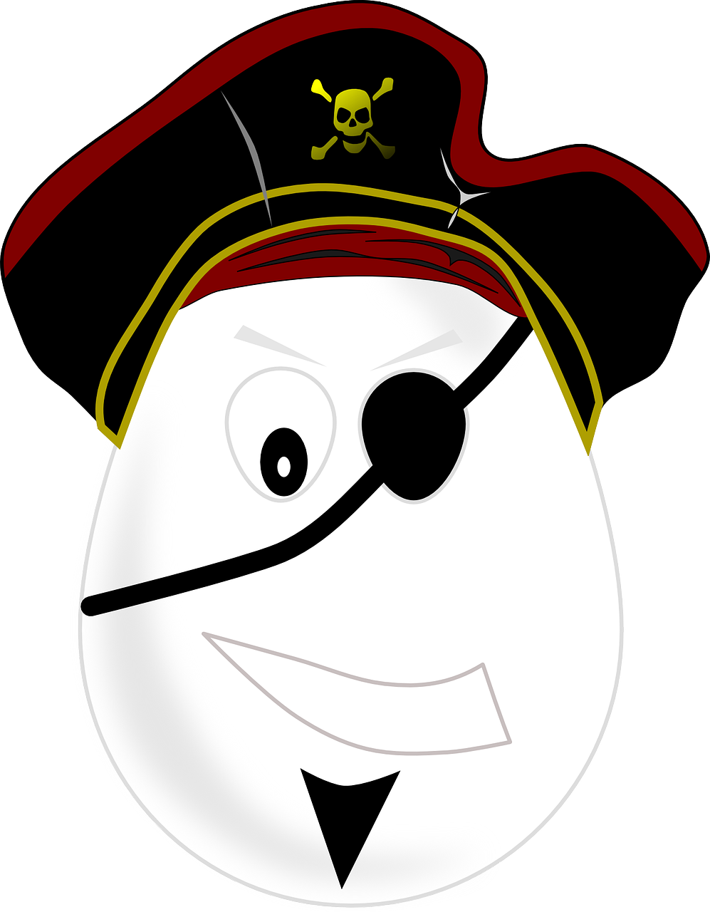 Pirate Man One Eyed Person Egg Transparent Image - Huevos Cartoon Pirata (997x1280), Png Download