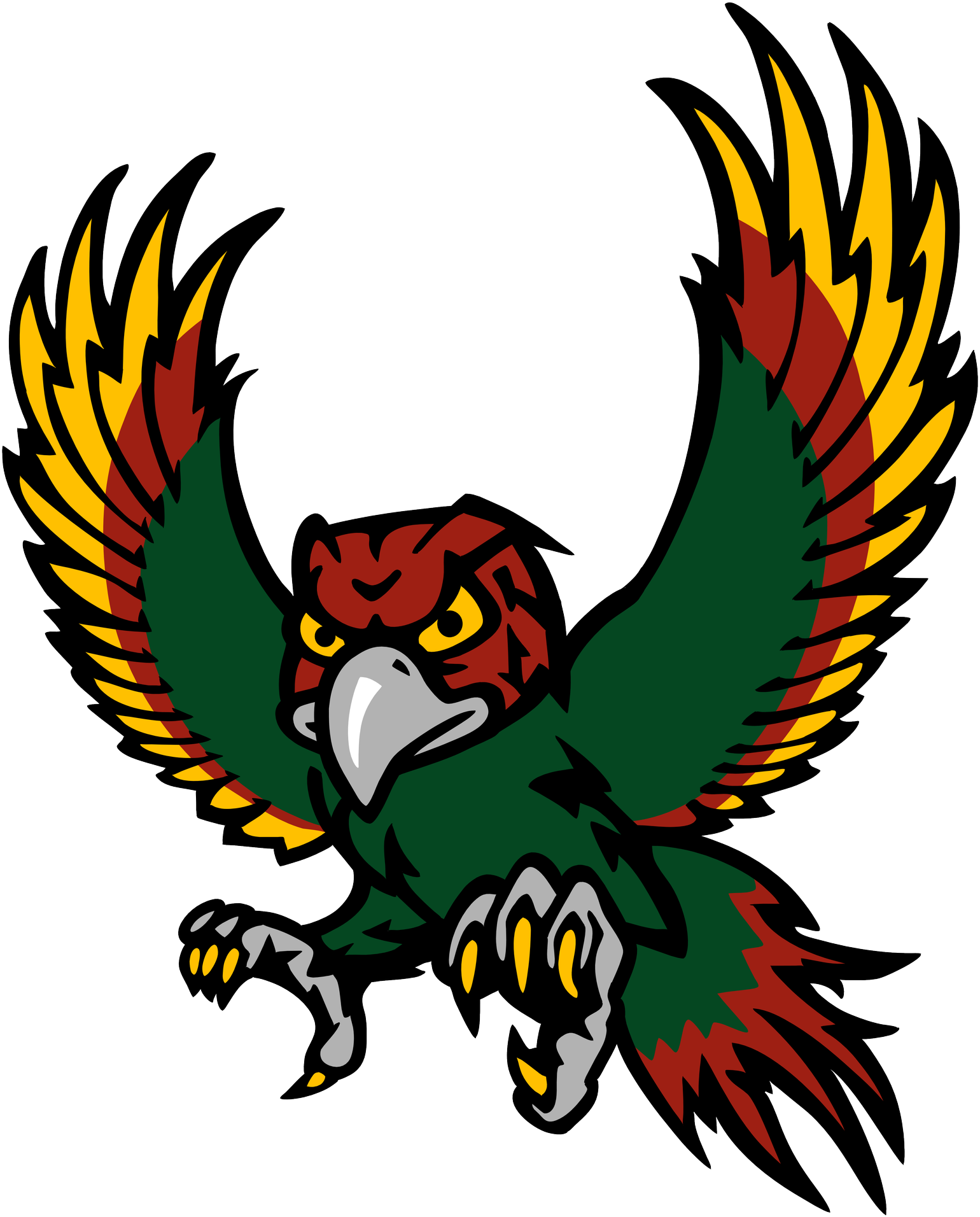 Free State High School Firebird - Lawrence Free State Firebird (1546x1919), Png Download