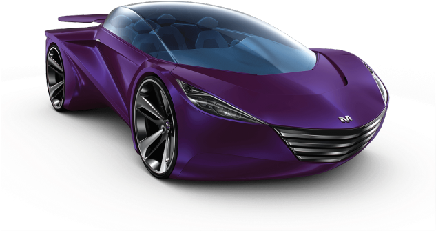 Futuristic Sports Car In Color Of The Year - Merck Car (768x432), Png Download