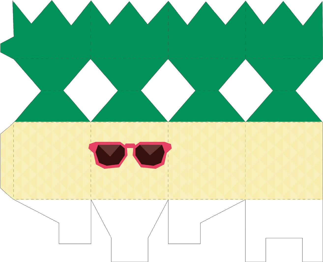 Caixa Bala Abacaxi - Molde De Caixa De Abacaxi (1600x1131), Png Download