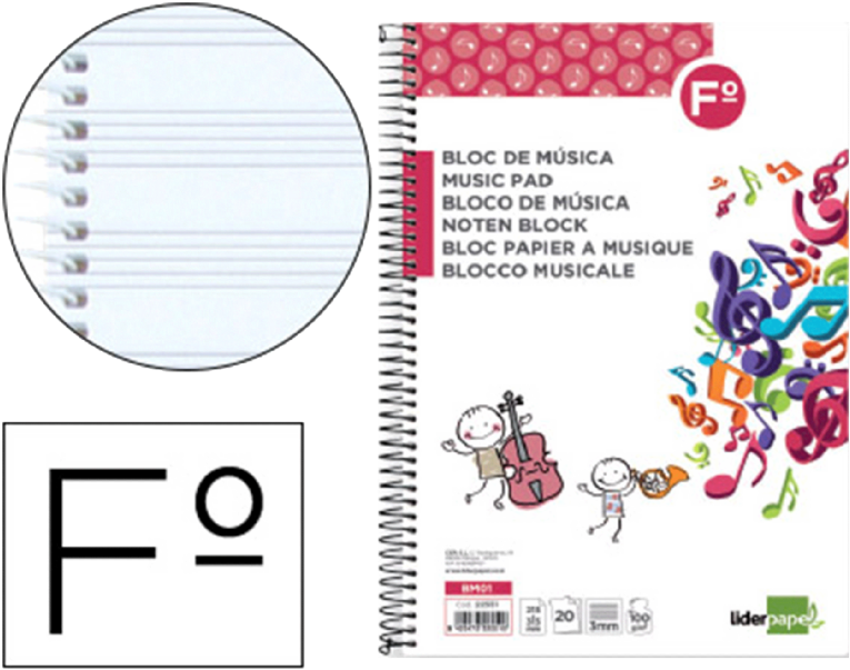Bloc De Música 6 Pentagramas 3mm (800x608), Png Download