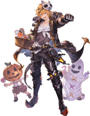 Feather A - Halloween Feather Granblue (480x400), Png Download