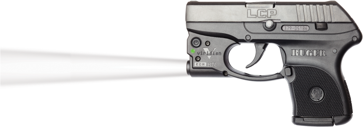 Reactor Tl Gen 2 Tactical Light For Ruger Lcp - Ruger Lcp With Viridian Red Laser (1250x464), Png Download