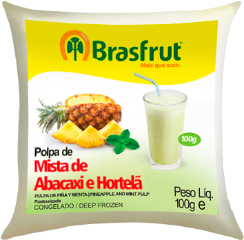 Polpa Mista De Abacaxi E Hortelã - Brasfrut (410x395), Png Download