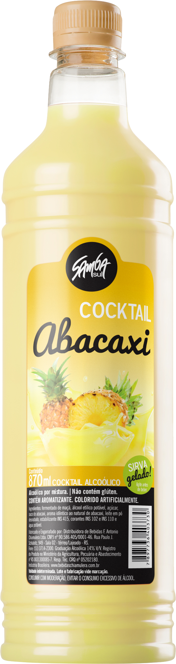 Cocktail Abacaxi 870ml - Cocktail (1822x2730), Png Download