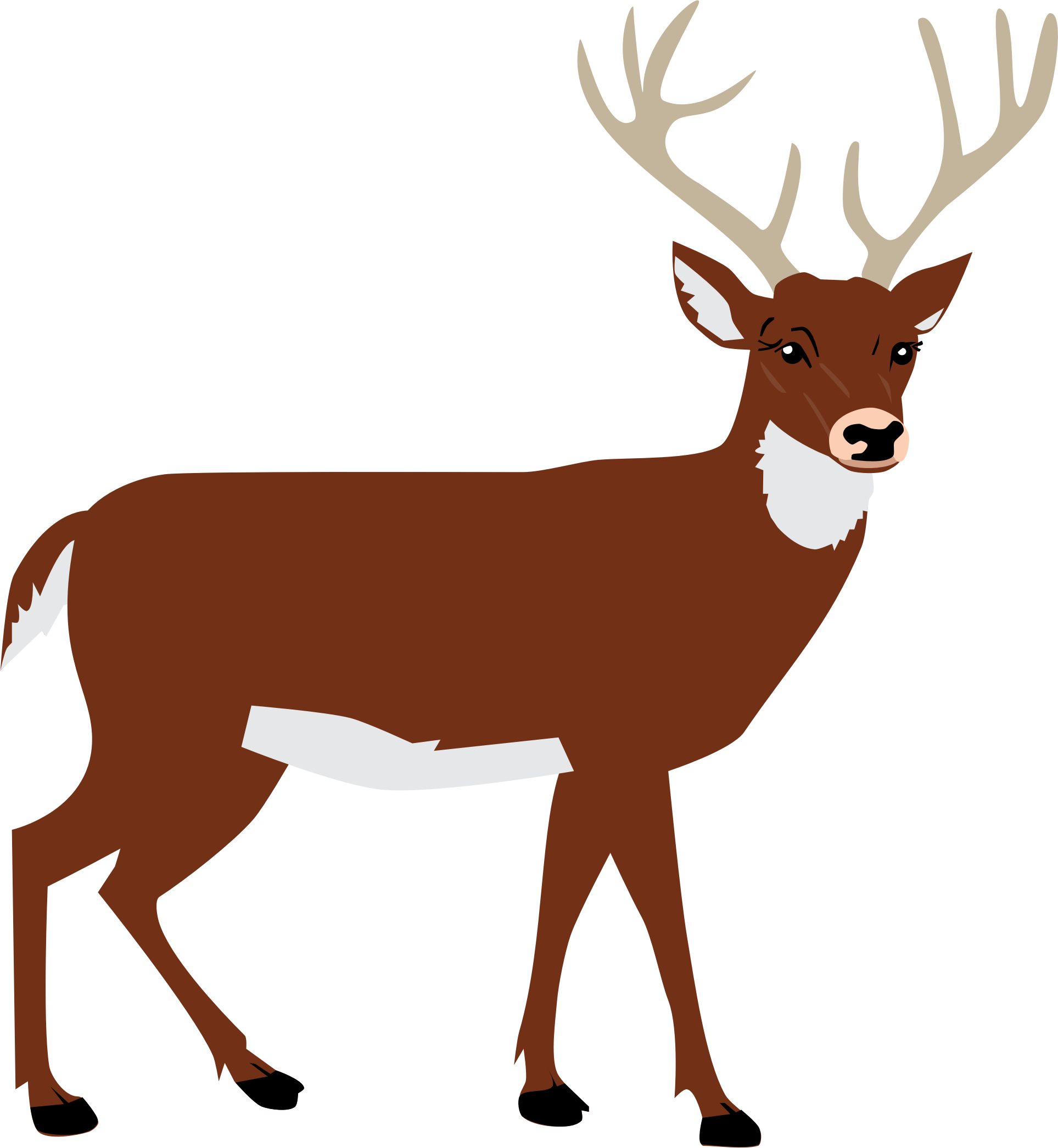 Big Image - Deer Silhouette (1927x2092), Png Download