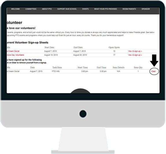 Click The “clear” Button For The Sign-up You Need To - Computer Monitor (585x570), Png Download