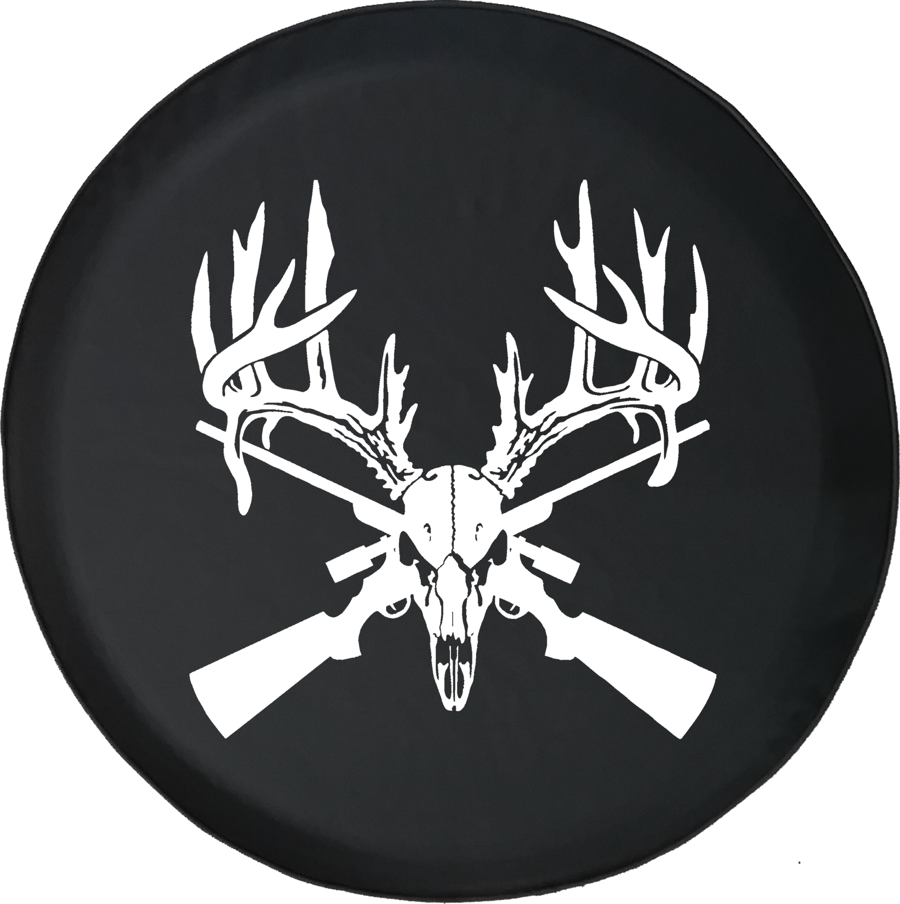 Deer Skull Big Rack Crossed Hunting Rifles - Whitetail Buck Skulls (1768x1777), Png Download