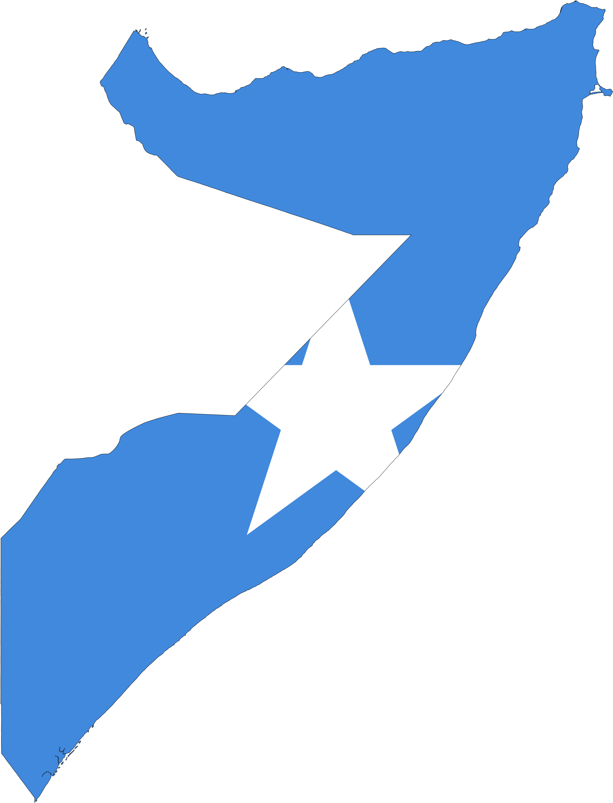 Africa Flag Map Download - Somalia Flag Map (2048x2674), Png Download