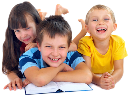 Happy Children Reading - Toddler (564x375), Png Download