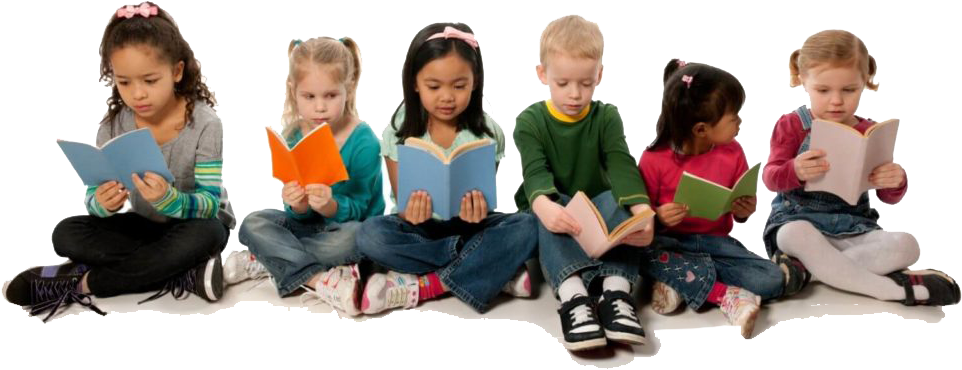 Children Reading Books Together - Kids Reading No Background (978x423), Png Download