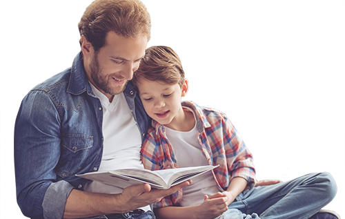 Is This The Right Time - Father And Children Png (500x317), Png Download