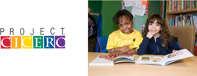 Children Reading Books Donated To Project Cicero - Project Cicero (701x244), Png Download