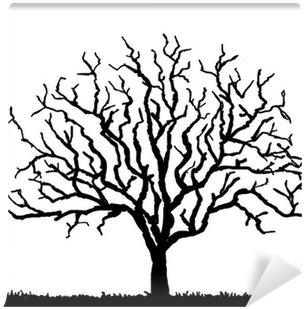 Black Tree Silhouette With No Leaves, Vector Illustration - Tree Silhouette With No Leaves (400x400), Png Download