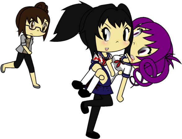 Yandere Chan Running Gif (589x489), Png Download