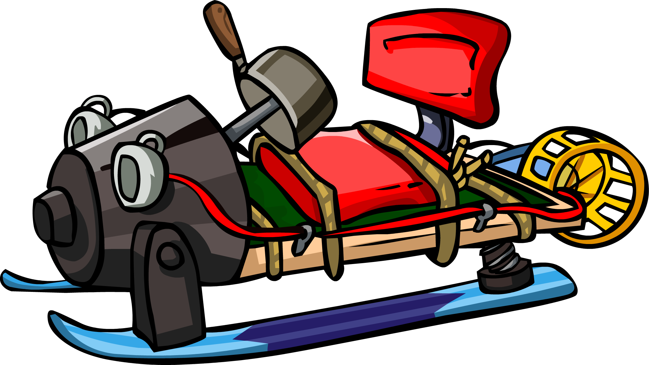 6 Clipart Snow Sled - Prototype Sled Club Penguin (2232x1258), Png Download