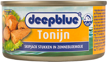 Skipjack Tuna Katsuwonus Pelamis, Vegetable Oil (sunflower), - Deepblue Tuna Skipjack Chunks In Brine 1880g (515x515), Png Download