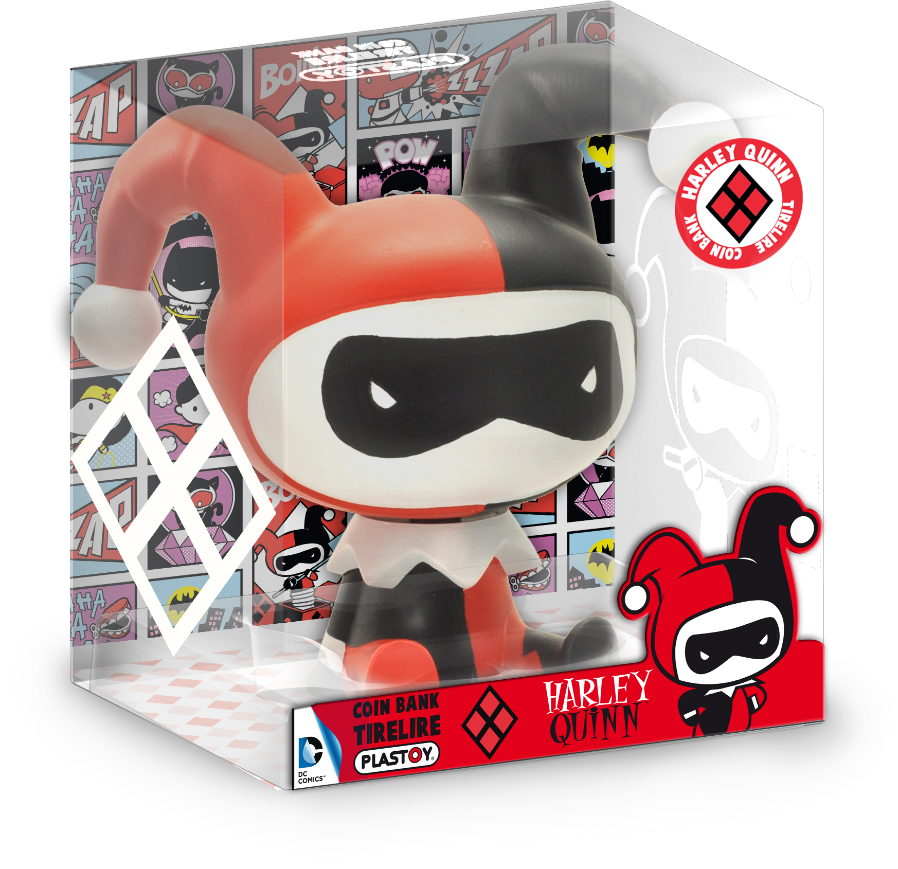 Justice League Chibi Bust Bank Harley Quinn 17 Cm (1996x1989), Png Download