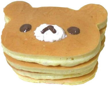 #оладушки #мило #еда #ван Лав #food - Rilakkuma Pancakes (449x460), Png Download