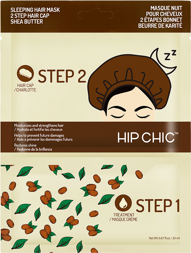 Hip Chic 2 Step Hair Sleeping Mask Shea Butter - Hair (772x1000), Png Download