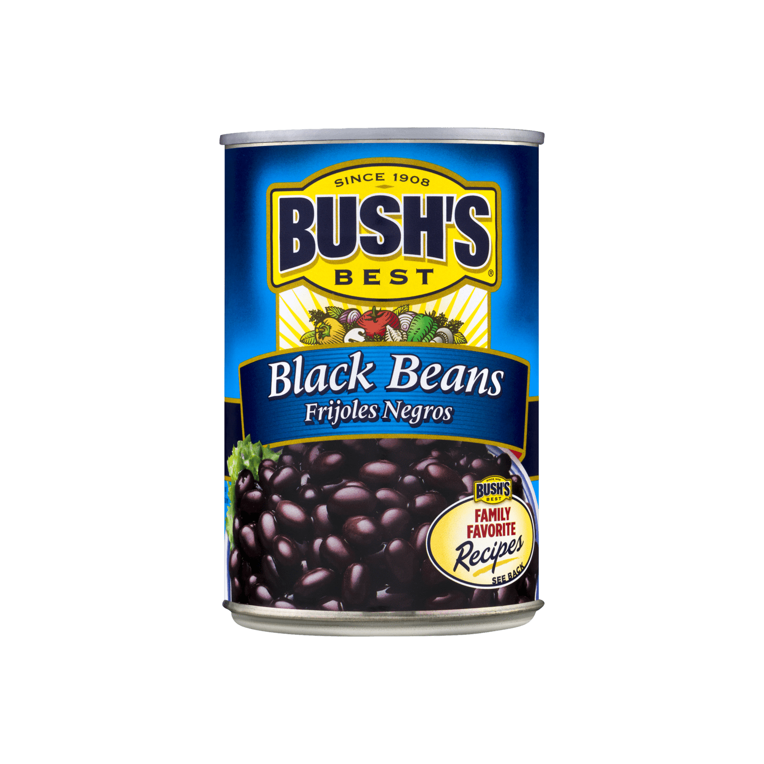 Bush's Black Beans - Bush's Best Black Beans - 15 Oz Can (1500x1500), Png Download