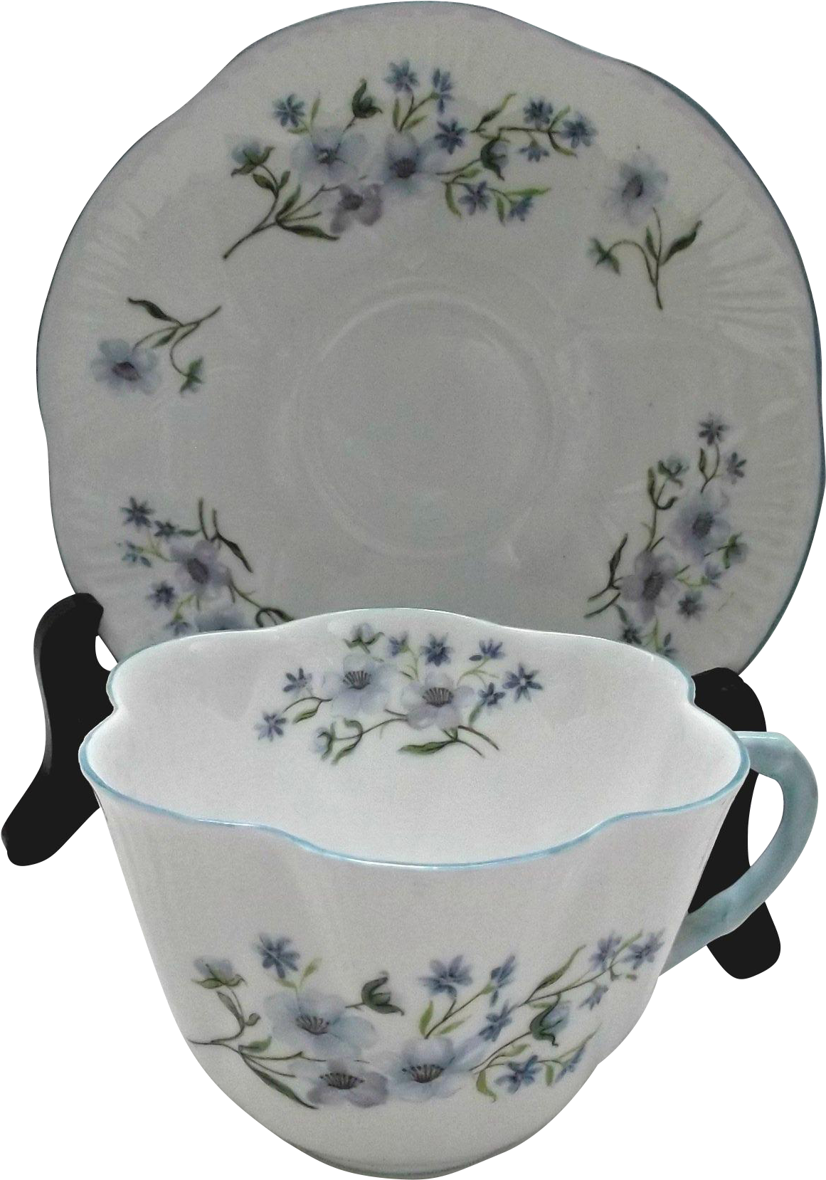 Shelley Cup And Saucer Blue Rock Dainty Shape Blue - Saucer (1657x1657), Png Download