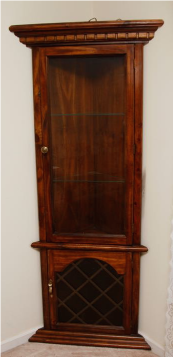 Vintage Knotty Pine Corner Cabinet - Gun Safe (1000x714), Png Download