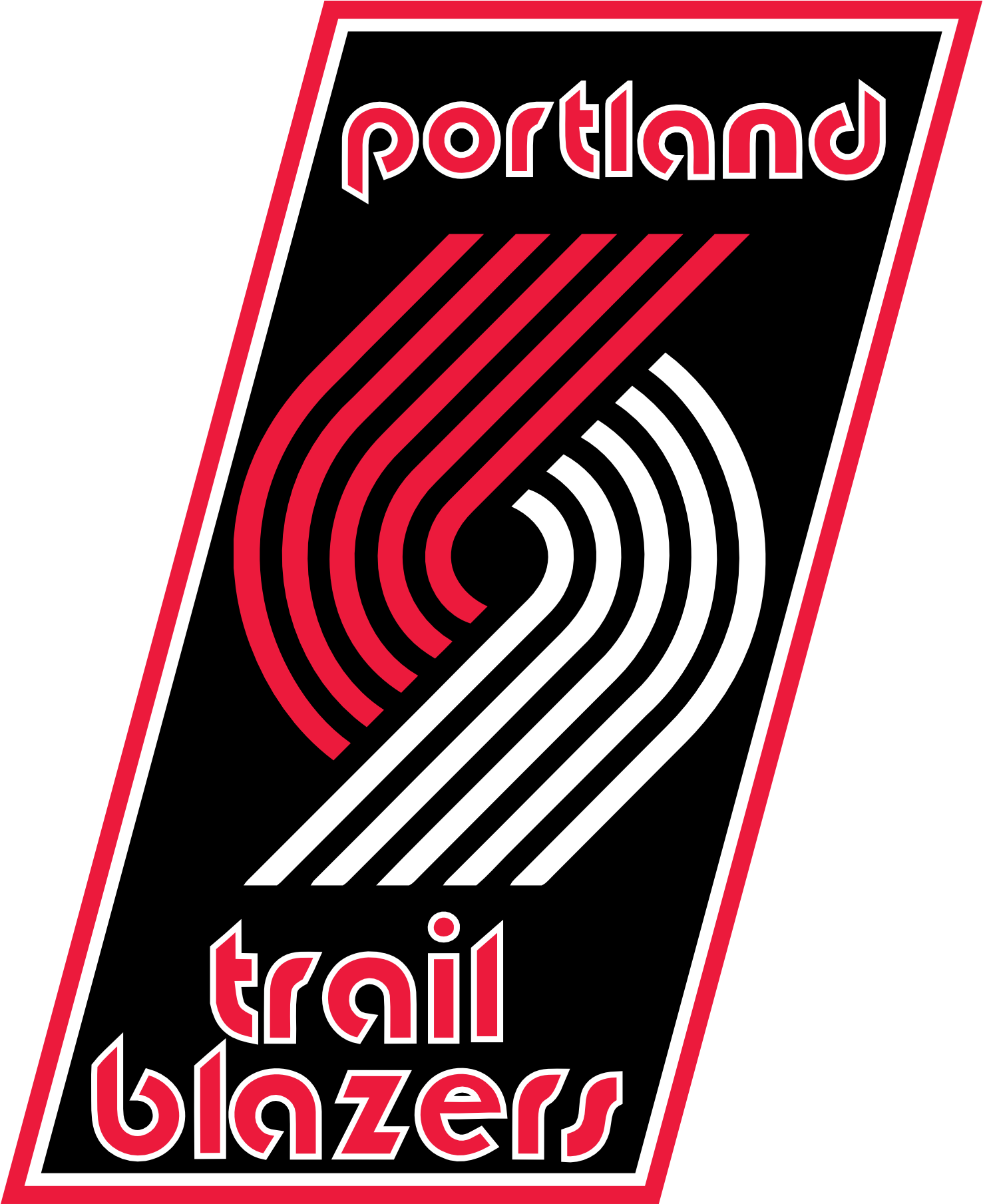Pin Trail Blazers Logo On Pinterest - Portland Trail Blazers Retro Logo (1867x1867), Png Download