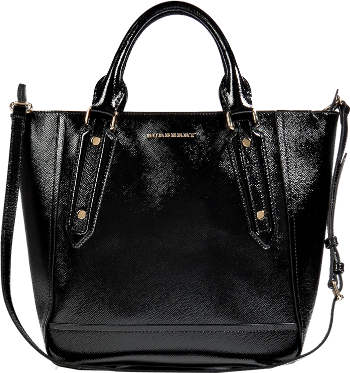 Burberry London Black Textured Leather Medium Somerford - Burberry Bags Png (818x818), Png Download