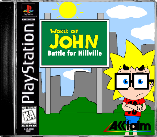 World Of John Battle For Hillville Ps1 Cover Ntsc - Playstation (640x574), Png Download