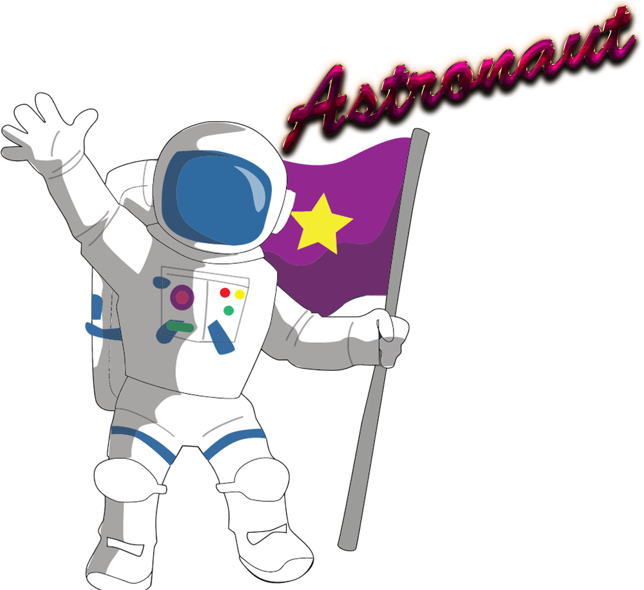 Cartoon Astronaut On Space (1361x1190), Png Download