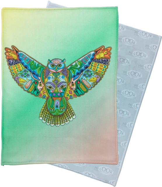 Great Horned Owl Microfiber Cleaning Cloth - Pure Country Weavers Great Horned Owl Cotton Blanket (580x654), Png Download