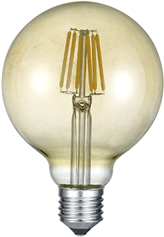 1 × E27 6 W Led - Trio Leuchten Led Glass Filament Light Bulb E27 6 Watt (482x434), Png Download