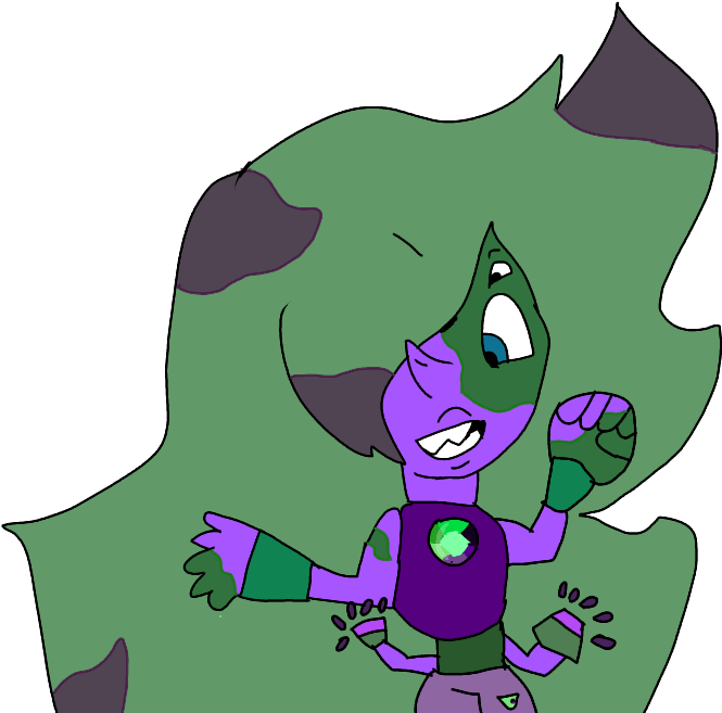 Amegreen Amethyst Peridot Steven Universe Fusion Gemsona - Cartoon (768x768), Png Download