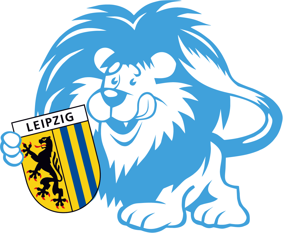 Loewe Blau Ohne Sockel Gross » Loewe Blau Ohne Sockel - Leipzig Germany Metallic Shield Sticker (1173x969), Png Download