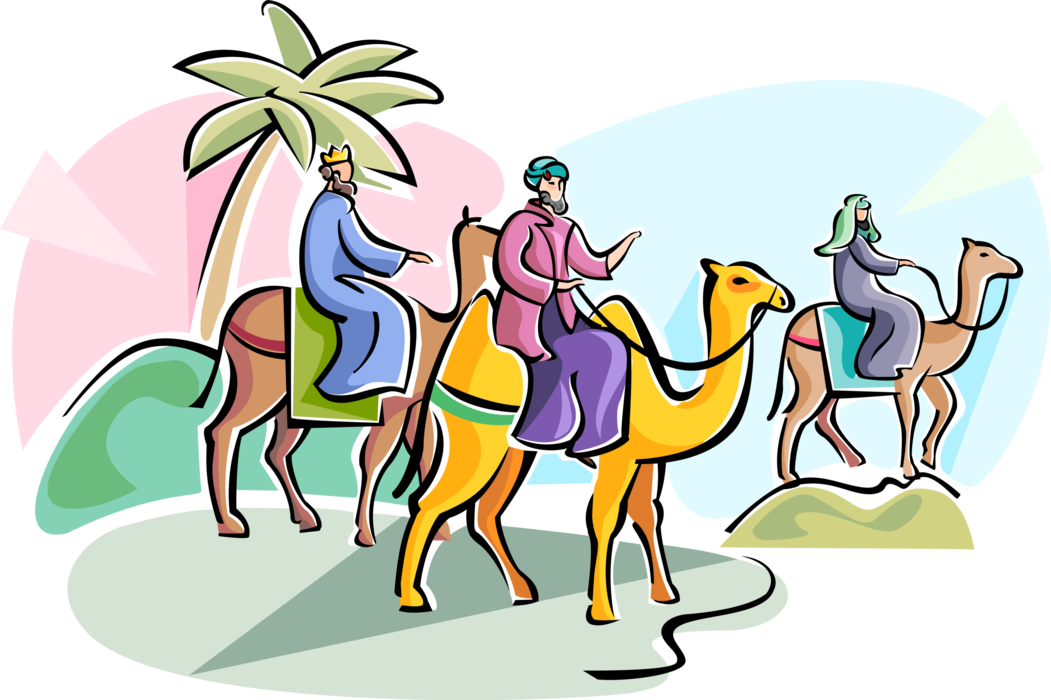 3 Wise Men Epiphany Royalty Free Vector Clip Art Illustration - January 6 Los Reyes Magos (480x324), Png Download