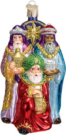 Old World Christmas Three Wise Men Glass Ornament (516x516), Png Download