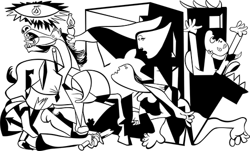Car & Motorbike Stickers - Pablo Picasso Guernica (500x303), Png Download