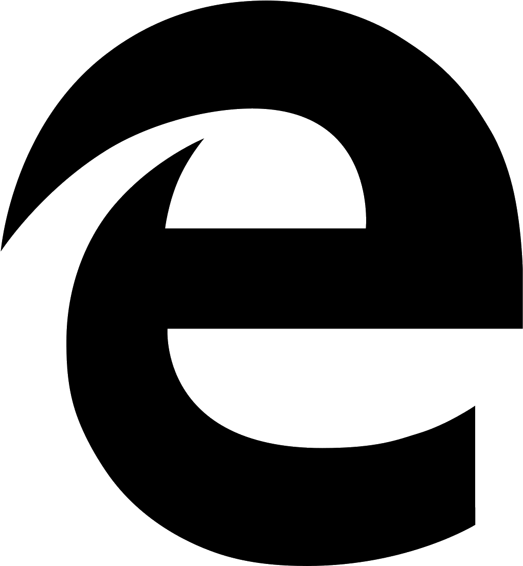 Microsoft Edge Icon - Microsoft Edge Black Icon (1600x1600), Png Download